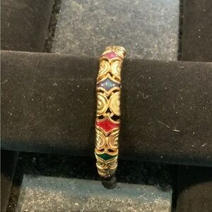 Joan Rivers Multicolor Gold-Tone Etruscan Link Bracelet 8”